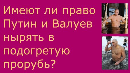 Имеют ли право Путин и Валуев нырять в подогретую прорубь?