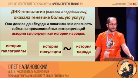 Олег Балановский. Мифы о генетике народов